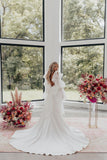 Mermaid V-neck Long Sleeves Formal Wedding Dresses N077