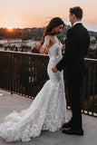 Charming Mermaid Sweetheart Lace Wedding Dresses with Appliques N087
