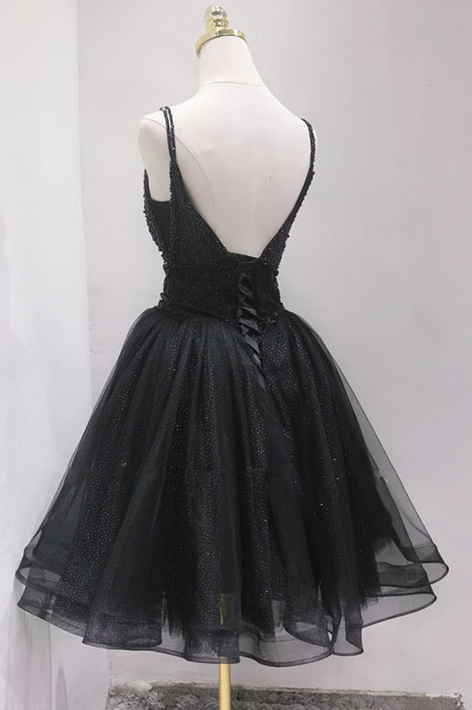 Black puffy dress short sale