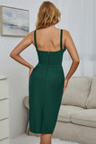 Sexy Green Deep V-Neck Sleeveless Side Split Homecoming Dresses