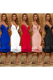 Chic Spaghetti Straps Deep V-Neck Sleeveless Mermaid Homecoming Dresses