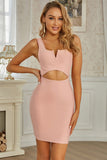 Sexy Pink Sleeveless Backless Short Homecoming Dress