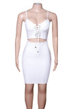 White Spaghetti Straps Sleeveless Tight Homecoming Dresses