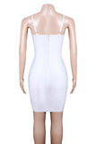 White Spaghetti Straps Sleeveless Tight Homecoming Dresses