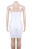 White Spaghetti Straps Sleeveless Tight Homecoming Dresses