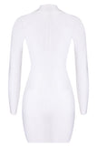 Chic White V-Neck Long Sleeves Short Homecoming Dresses