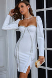 White Backless Sexy Tight Short Homecoming Dresses