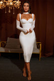 Sexy White Straps Tight Homecoming Dresses