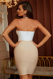Contrast Color Sleeveless Bandage Decoration Homecoming Dresses