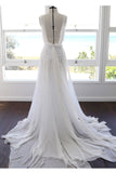 Bohemian Wedding Dresses Spaghetti Straps Long Beach Wedding Gown N959
