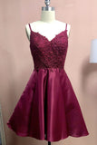 A Line V-Neck Homecoming Dresses with Pockets for Juniors Graduation Party Gown
