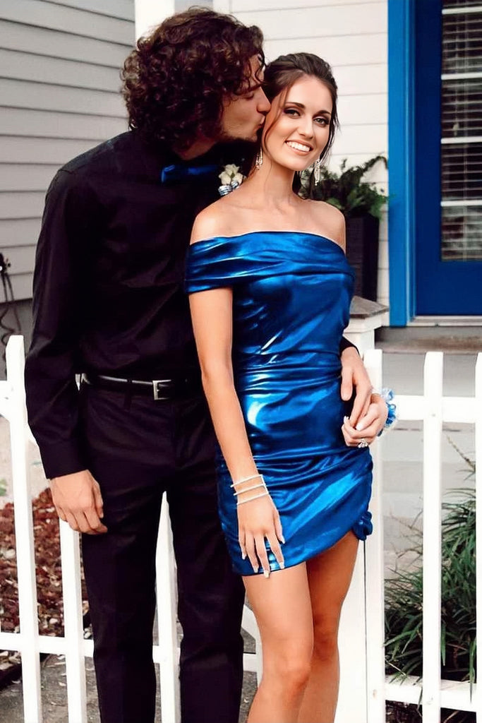 Chic One Shoulder Sleeveless Tight Homecoming Dresses