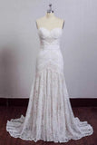 Chic Ivory Lace Mermaid Beach Wedding Dresses Sweetheart Rustic Boho Bridal Dresses N2022