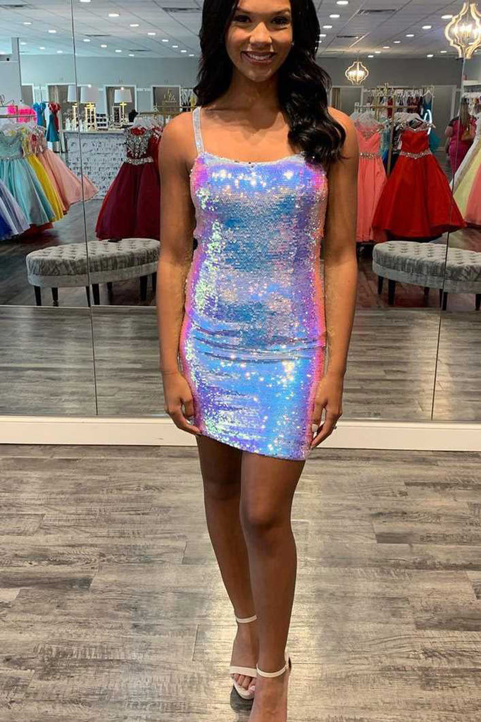 Sparkle Ombre Sequins Tight Homecoming Dress