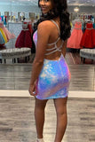 Sparkle Ombre Sequins Tight Homecoming Dresses
