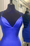 Sexy Spaghetti Strapss V Neck Satin Short Prom Dresses Homecoming Dresses