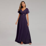 V-Neck A Line Chiffon Long Prom Dress Summer Dress