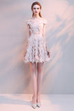 Fashion Off The Shoulder Feather Tassel Short Homecoming Dress