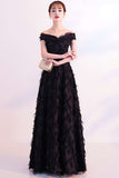A Line Elegant Off The Shoulder Floor Length Prom Dress
