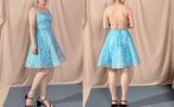 Light Blue Straps Lace Short Homecoming Dresses