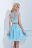 Two Pieces Tulle Short Prom Dresses Homecoming Dresses