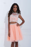 Two Pieces Tulle Short Prom Dresses Homecoming Dresses