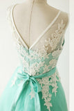 A Line Sleeveless Lace Appliques Organza Homecoming Dresses