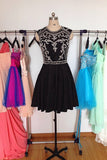 A Line Sleeveless Chiffon Homecoming Dresses