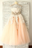 Strapless Lace Open Back Modest Prom Party Dresses