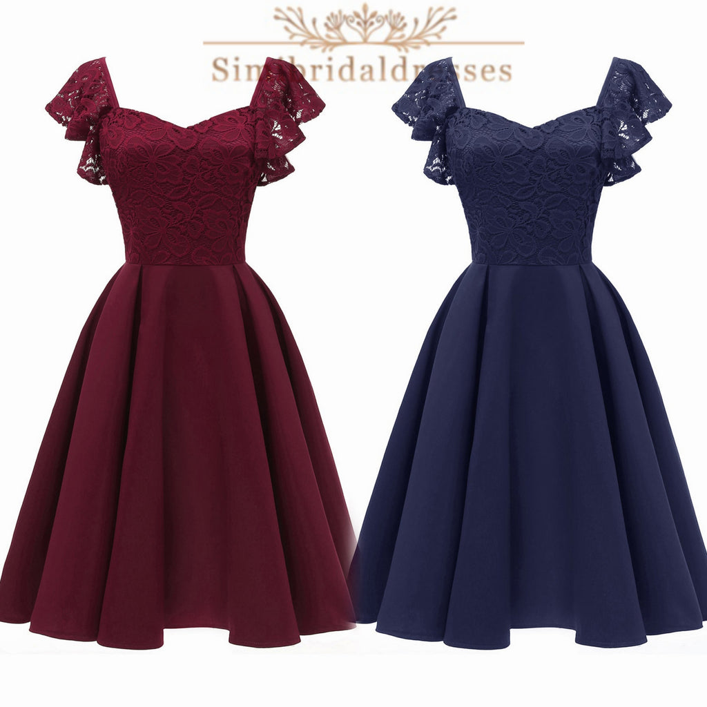 Elegant Square Neck Burgundy Sleeveless Short Homecoming Dresses