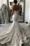 Sexy Sweetheart Mermaid Tulle Wedding Dresses with Lace Appliques