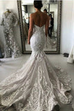 Sexy Sweetheart Mermaid Tulle Wedding Dresses with Lace Appliques