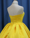 Yellow Ball Gown Halter Prom Dresses with Beading Long Halter Quinceanera Dresses N1296