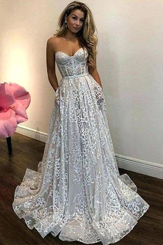 Vintage Ivory Sweetheart Wedding Dresses Lace Beautiful Lace Wedding Dresses N1696