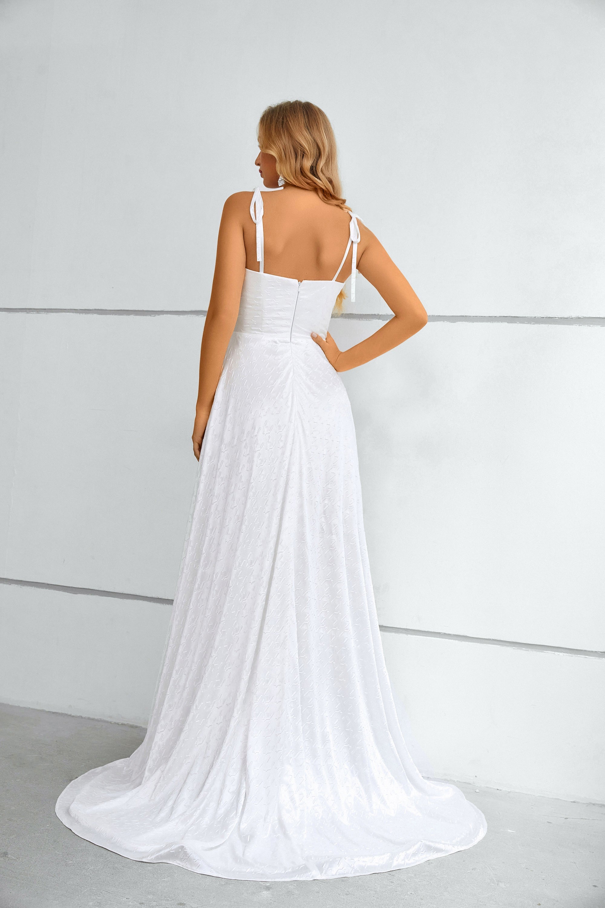 A Line Straps Long Prom Dress with Split Party Dress