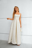 Simple A Line Elegant Straps Floor Length Prom Dress with Side Split