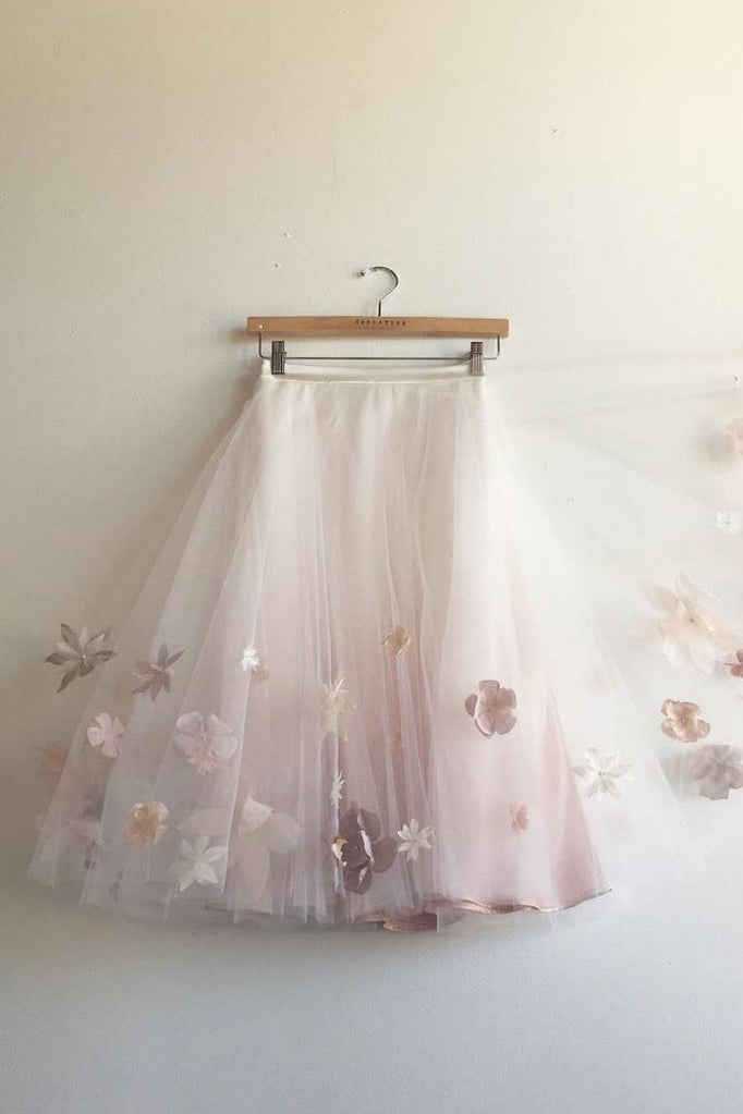A Line Tulle Appliques Homecoming Dresses