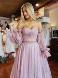 Floral Lace Prom Dresses A Line Tulle Formal Evening Dresses OK2005