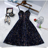 Sparkly Style Tea Length Cute Homecoming Dresses Pretty Party Dresses Y0206