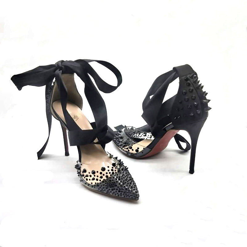 High Heels with Lace Evening Party Shoes yy36
