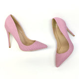 Pink Knitted High Heels Women Party Shoes yy37