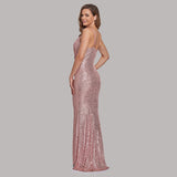 Glitter Spaghetti Straps Mermaid Long Prom Dresses YTW00031