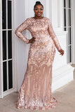 Sheath Long Sleeve New Fashion Plus Size Style Sweep Train Evening Dresses