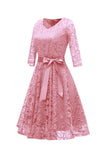 3/4 Sleeve V-Neck Short Prom Dresses