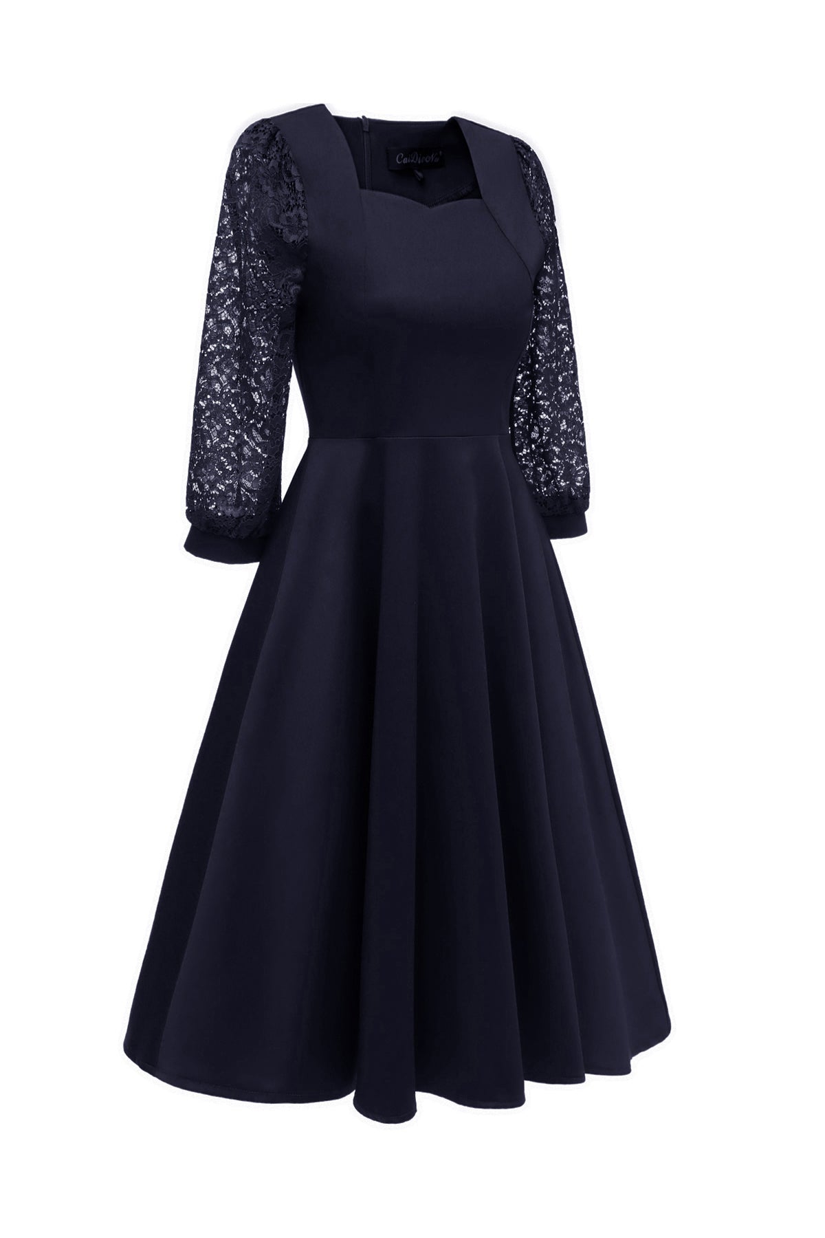 Lantern Sleeve Short Square Neck Prom Dresses