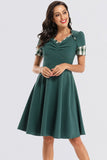 Pleating Short Elegant Vintage Dresses