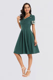 Pleating Short Elegant Vintage Dresses