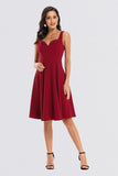 A Line Satin V-Neck Short Homecoming Dress