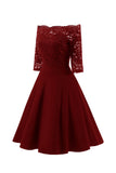 Short Off the Shoulder 3/4 Sleeve Prom/Homecoming Dress