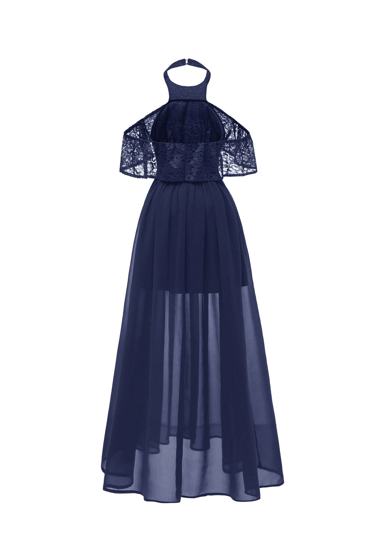 Sleeveless Halter Chiffon Prom Dress